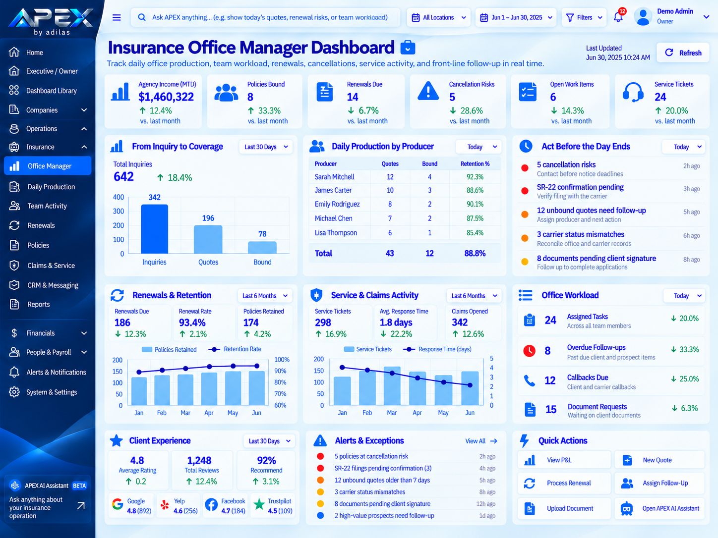 APEX Insurance Office Manager
